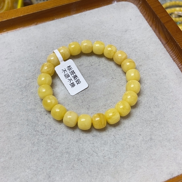 蜜蜡未镶嵌裸石手串