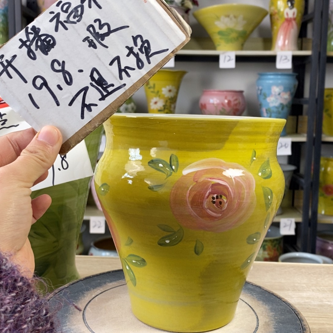 景德镇手工手绘陶瓷花盆