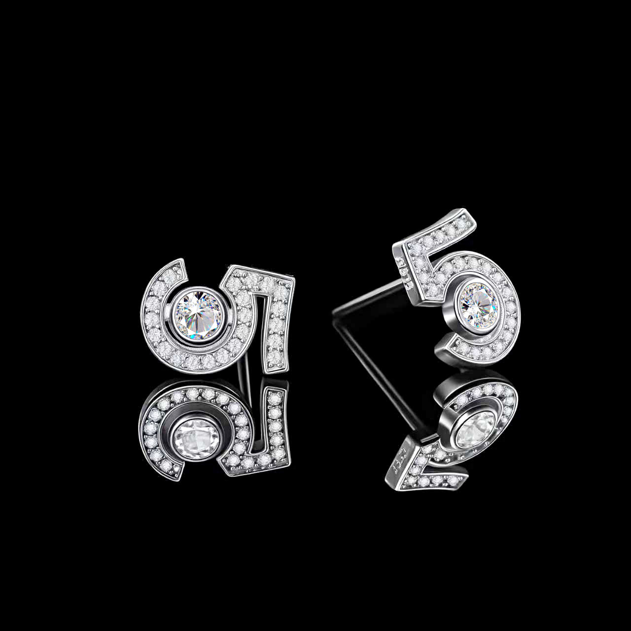 925银莫桑石耳饰  ——木木（M787）纯银莫桑5号耳环