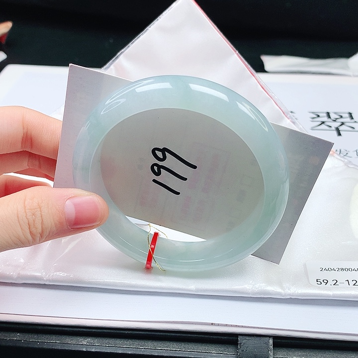 翡翠手镯未镶嵌缅甸天然a货手镯59+