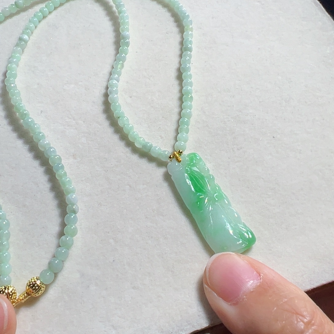 翡翠未镶嵌毛衣链竹节