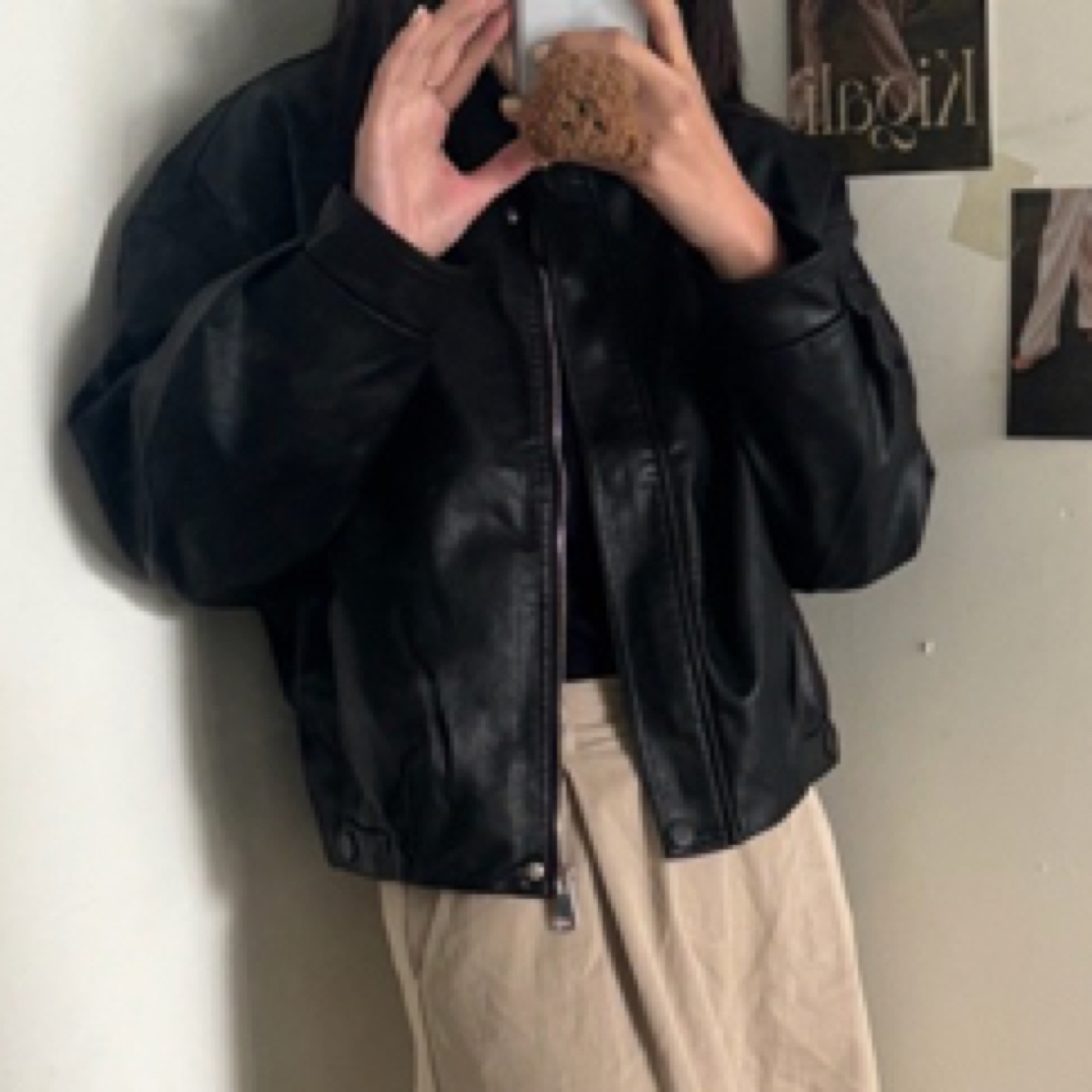 常规拉链薄款水洗皮标准长袖皮衣韩版外套短款ins百搭上衣