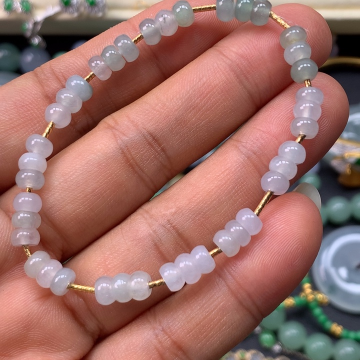 翡翠18K金镶嵌手链卡5