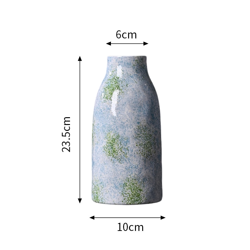【海盐青波-圆口‘富贵’瓶】陶瓷无孔花插家居饰品软装鲜花干花花器