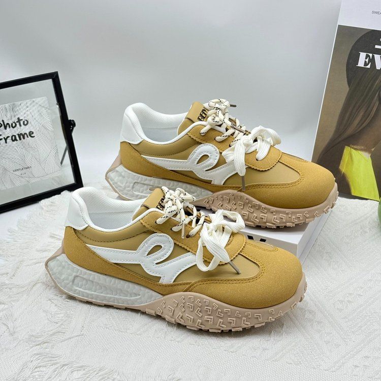 【y专属】2025爆款ins德训鞋韩版透气时尚休闲鞋女鞋BA-15黄色