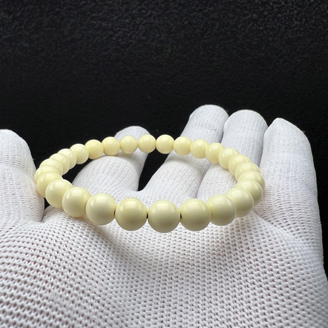 琉璃料器 老麻将改制密胺手串 手链 精工 圆珠 暴力归圆