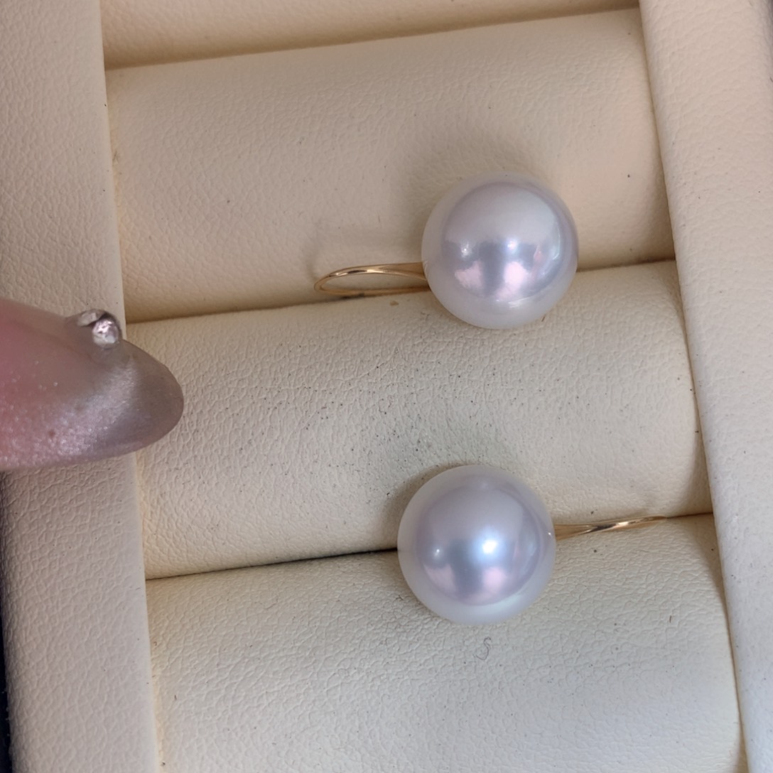 海水珍珠耳饰18K金镶嵌