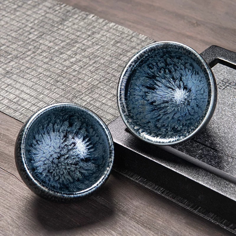 建阳建盏茶杯主人杯原矿原釉高档百花禅定单杯