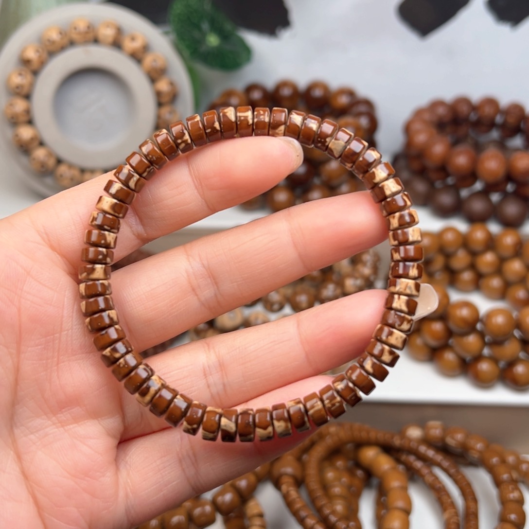 紫金鼠手串程*健7x3.5纯肉实心花皮药片