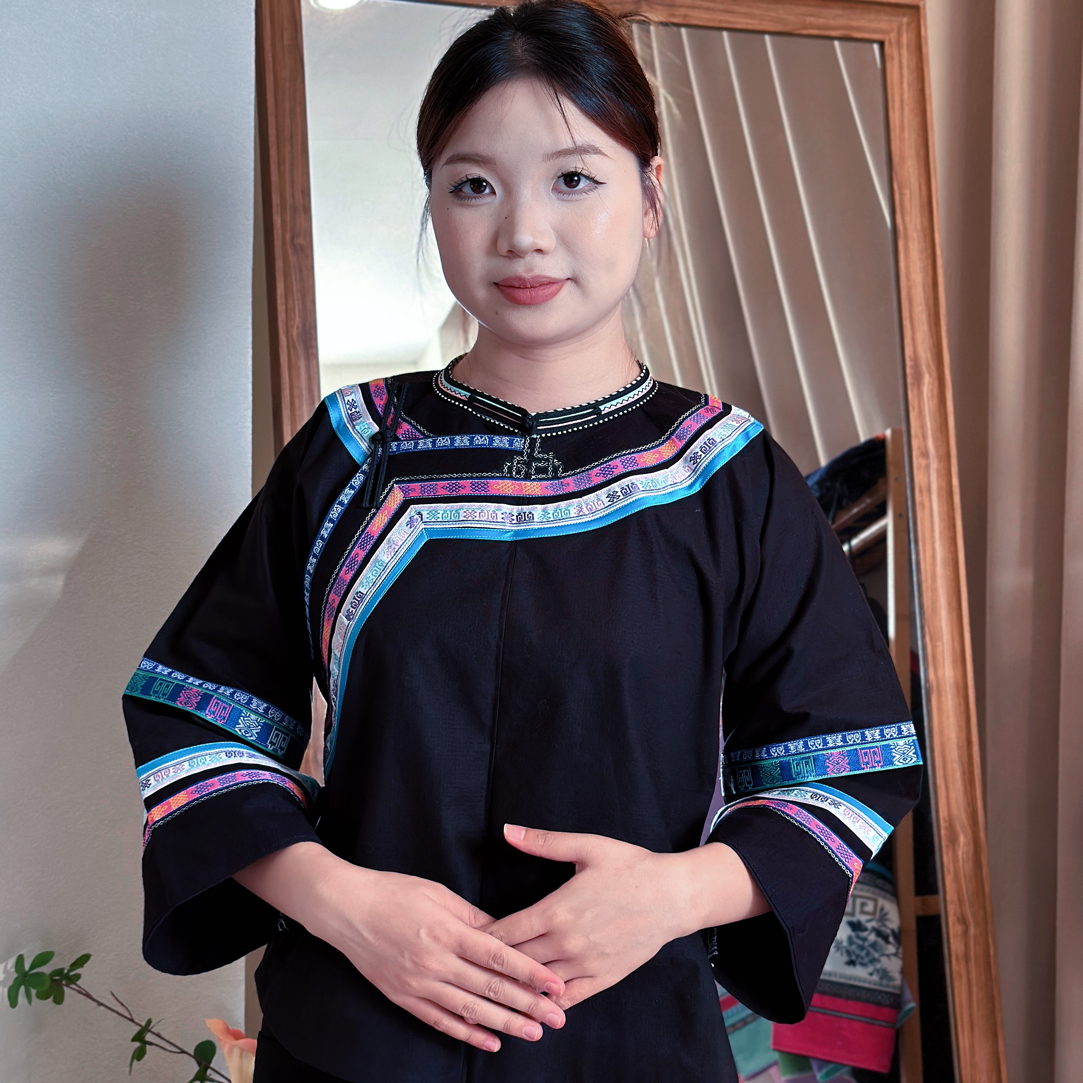 布依族壮族民族服饰素净新款民族风套装