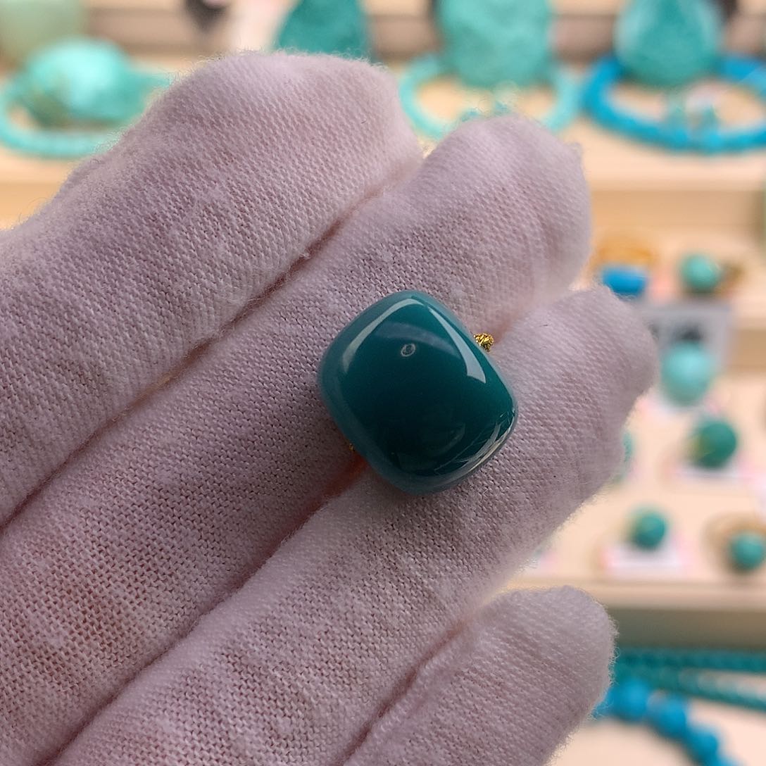 绿松石珠宝奇石未镶嵌14.5−11.8