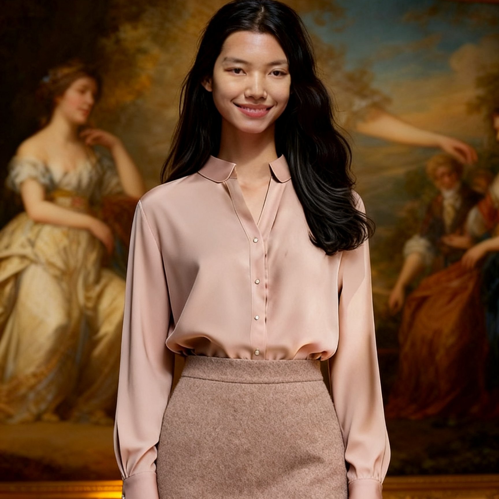 双绉真丝长袖衬衫春夏女小V领桑蚕丝商务衬衣时尚气质真丝上衣