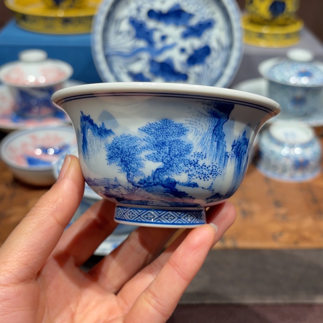 瓷片手工手绘陶瓷茶具