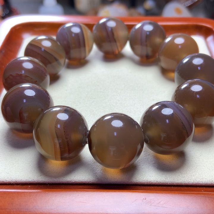 玛瑙/玉髓手串未镶嵌冰底 七彩纱线