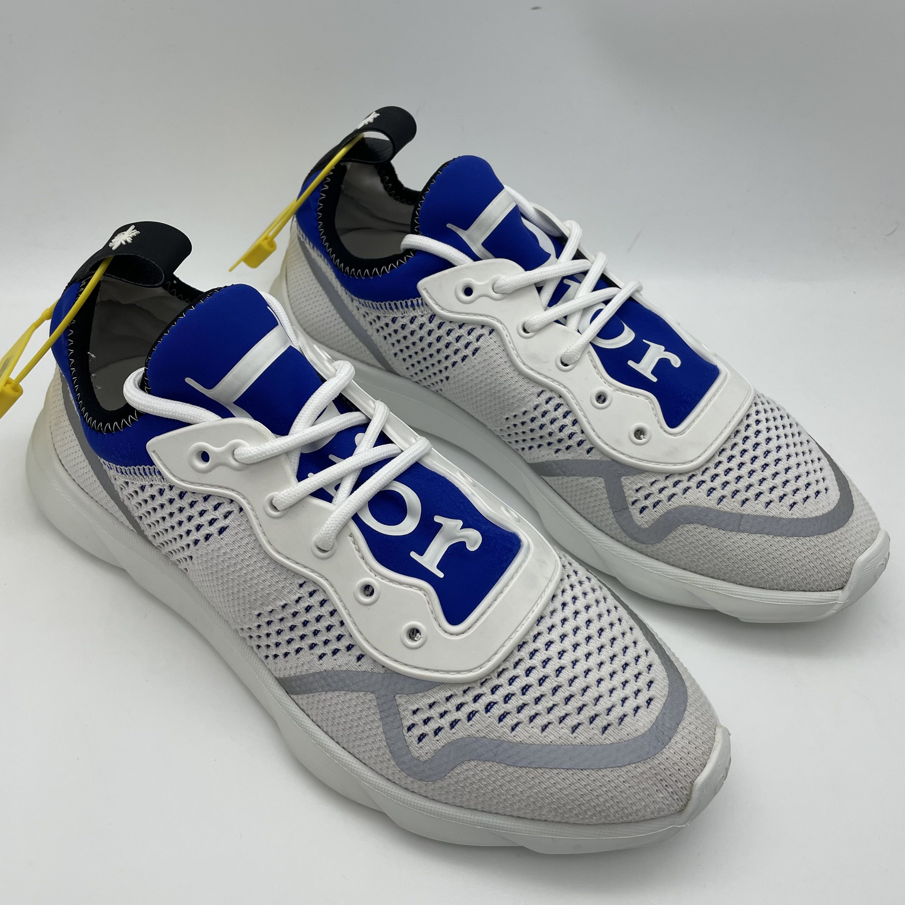 95新 DIOR/迪奥 39欧码/白蓝色织物拼接透气时尚休闲鞋