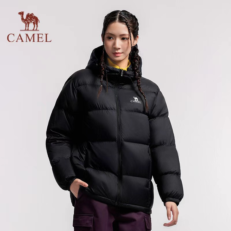 骆驼户外羽绒服冬季男女同款连帽休闲加厚保暖情侣款面包外套