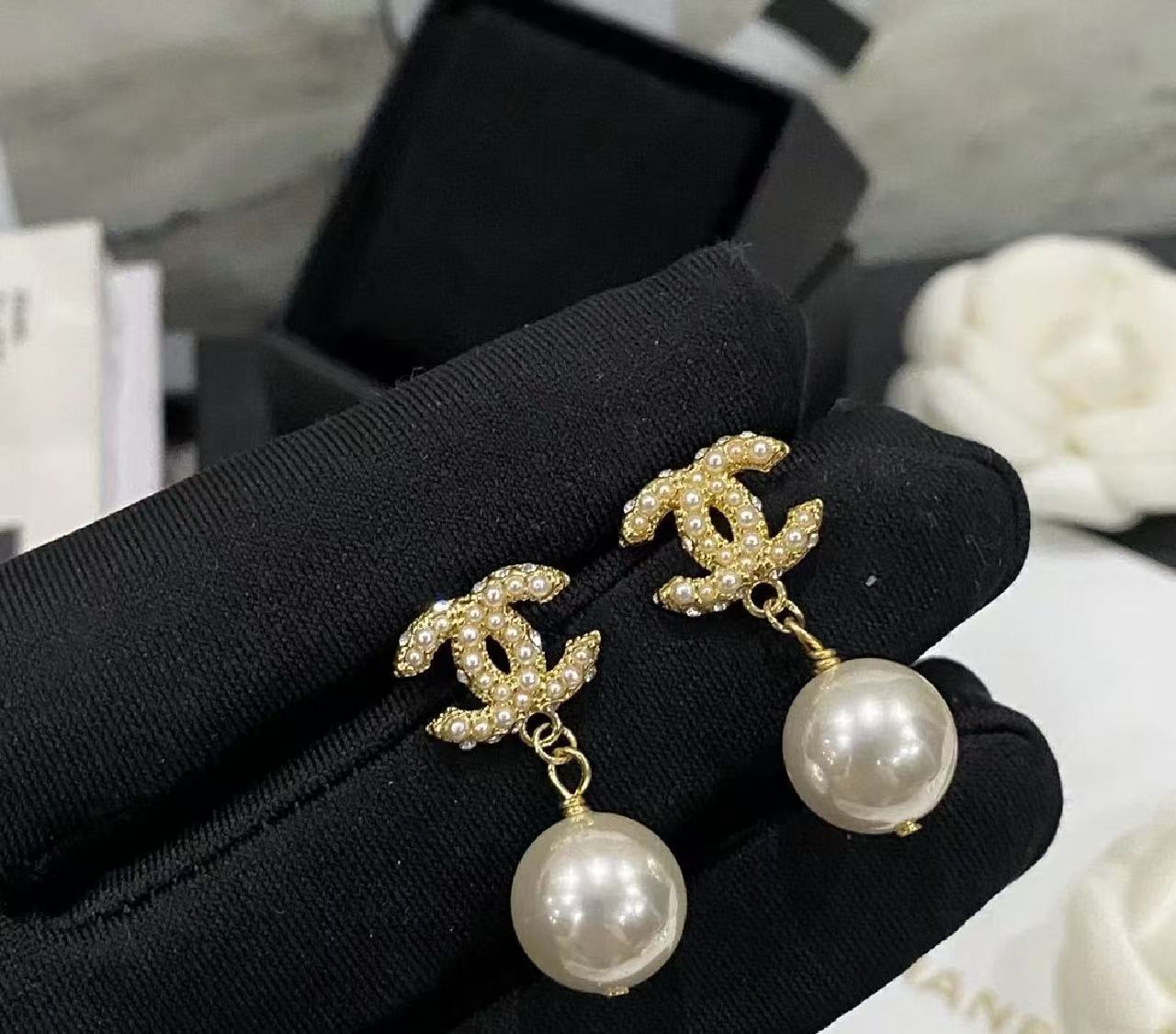 99新 Chanel/香奈儿 耳环100周年珍珠时尚百搭