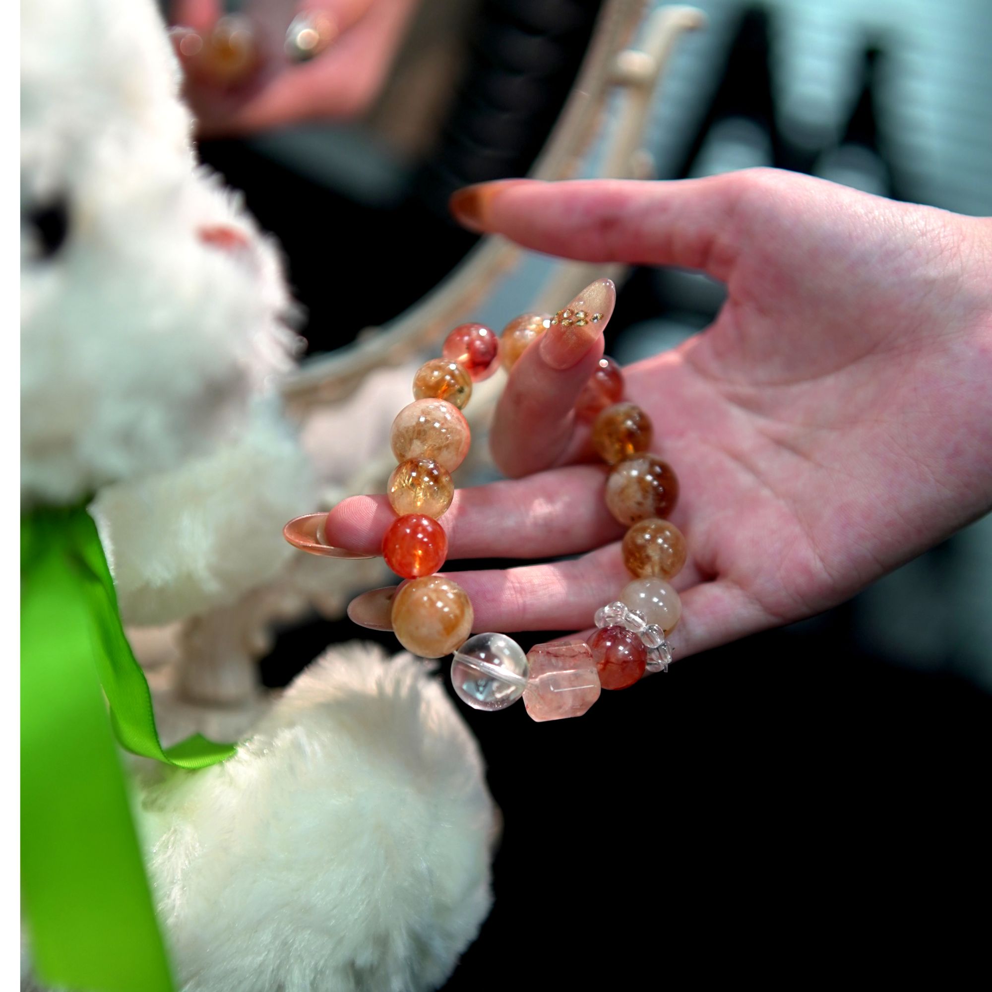 【黄塔晶】胶花多宝天然水晶手串任发其一