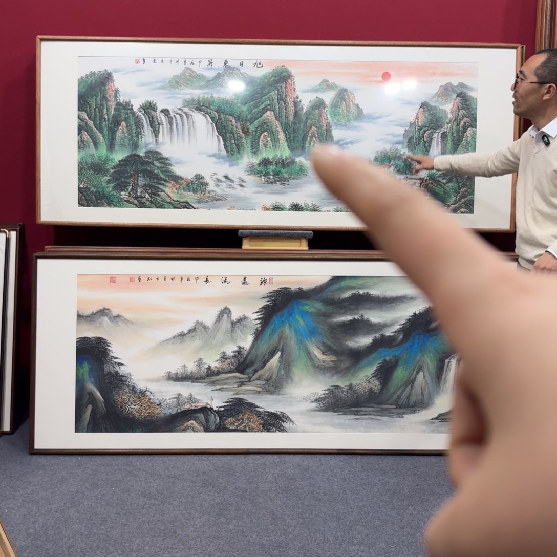 国画带框绘画210/80尺寸