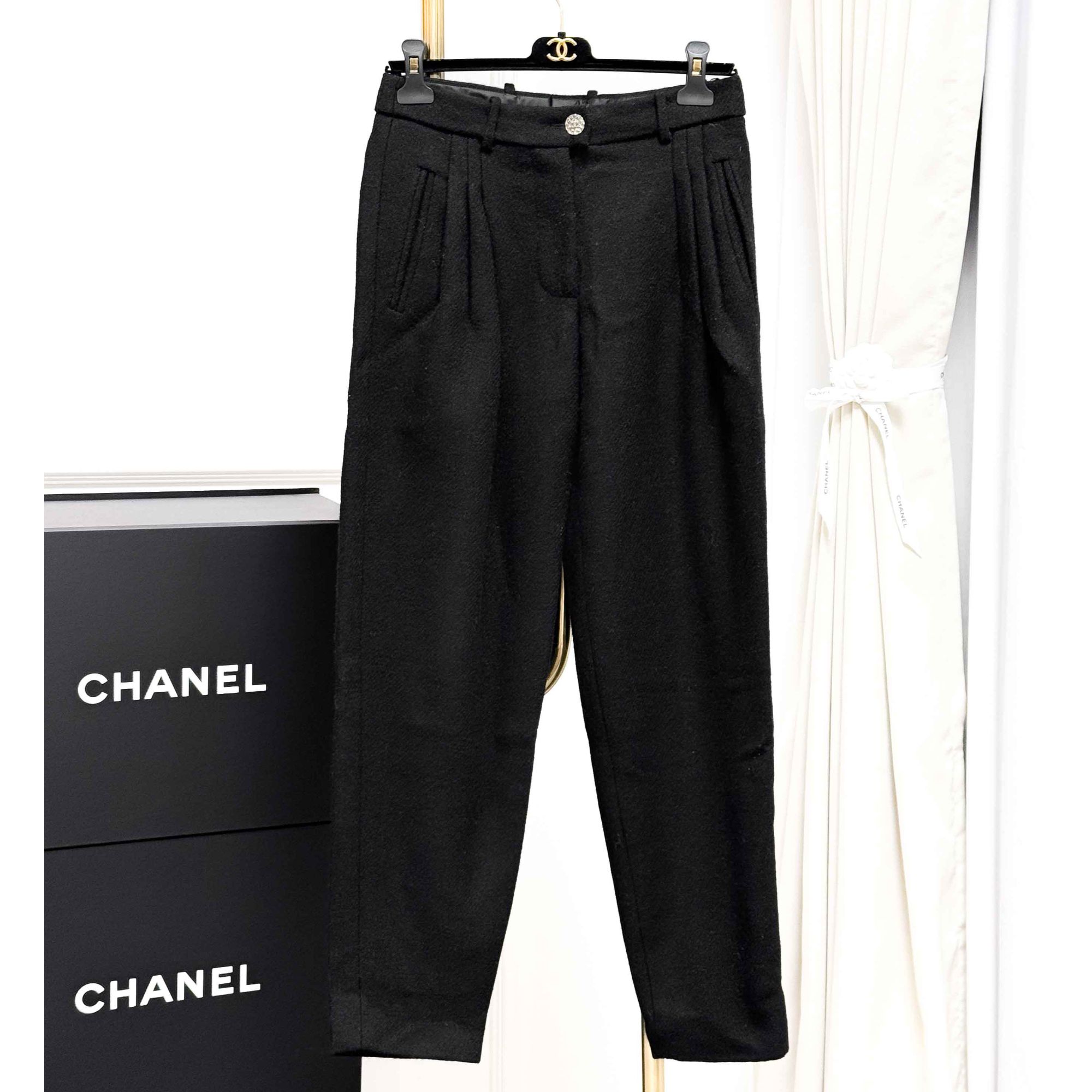 99新 Chanel/香奈儿 34码 黑色 银扣 长裤 