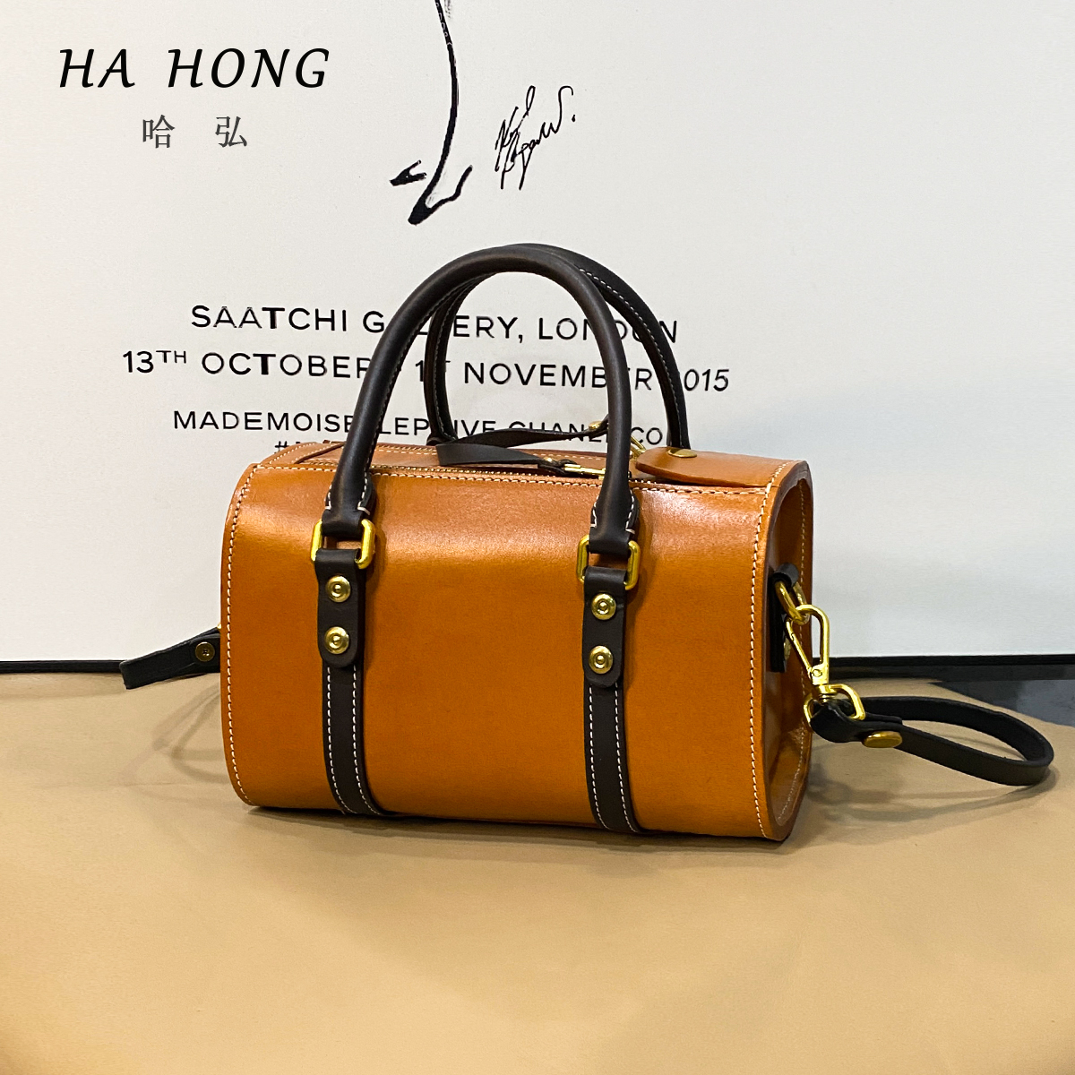 哈弘植鞣头层牛皮日常斜挎包小众包包轻奢包复古枕头包包女款高级