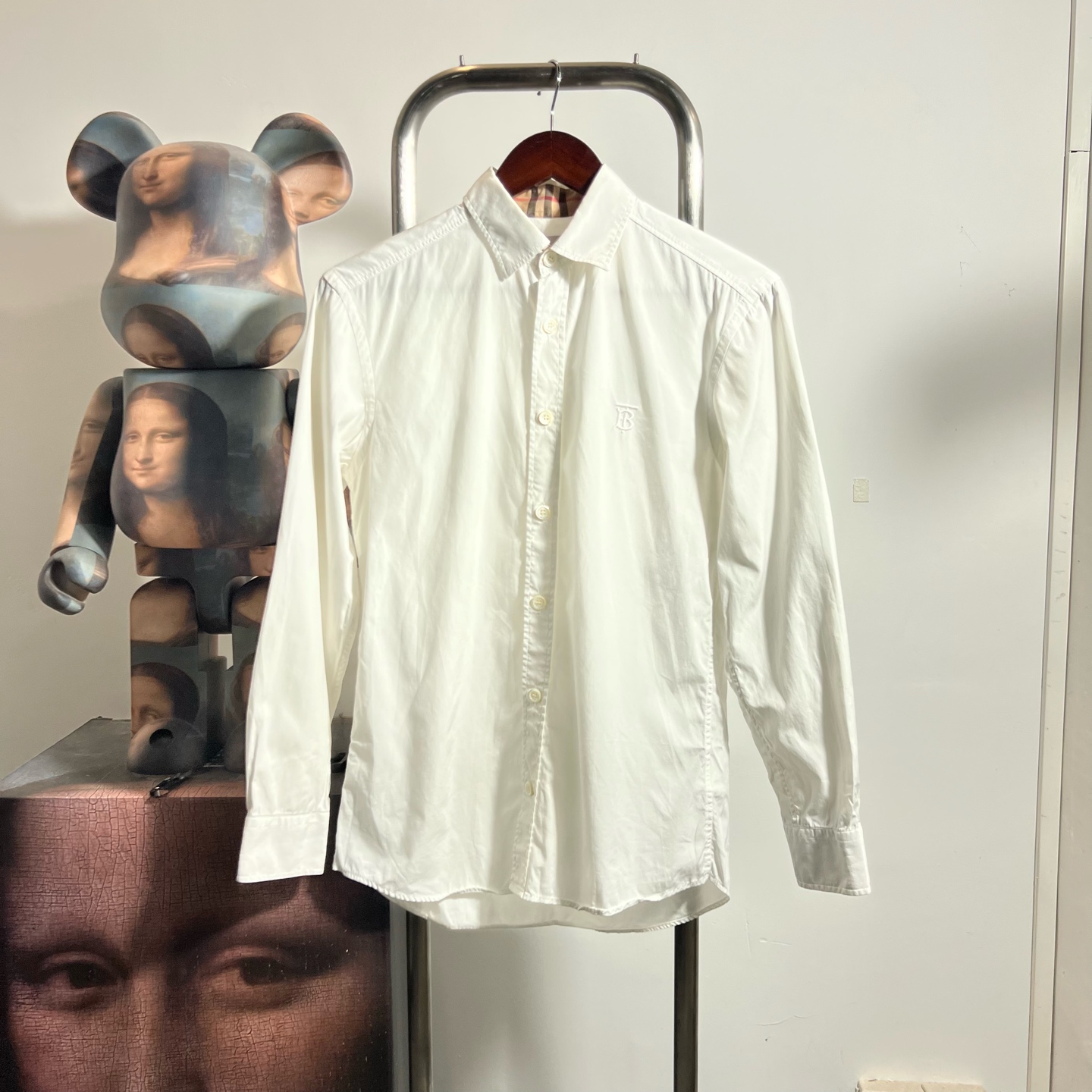 99新 BURBERRY/博柏利 巴宝莉领口格纹衬衫S1327尺码：XS