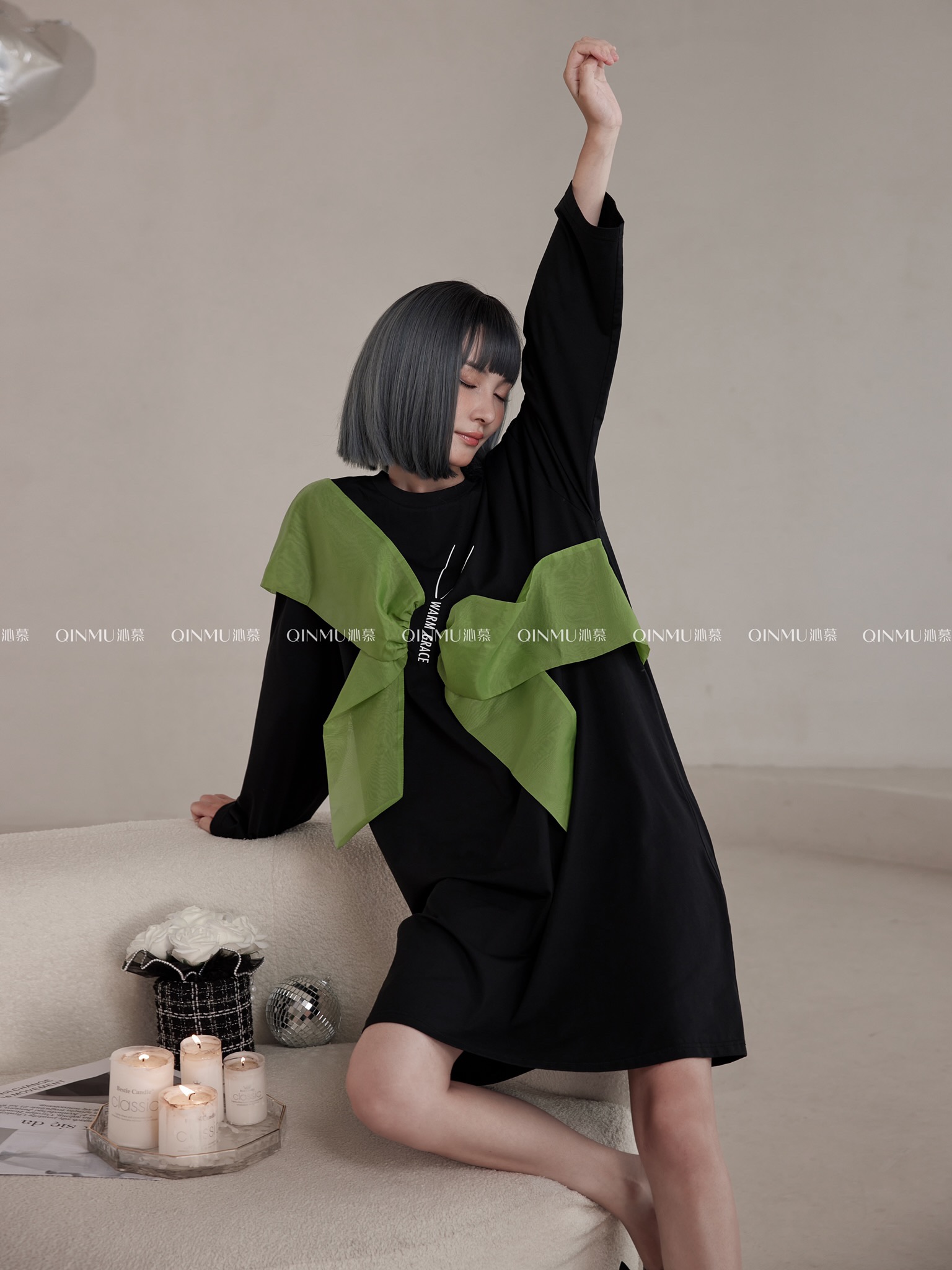 QM正品新款春秋季女纯棉日系韩版甜美公主风长袖睡裙家居服可外穿