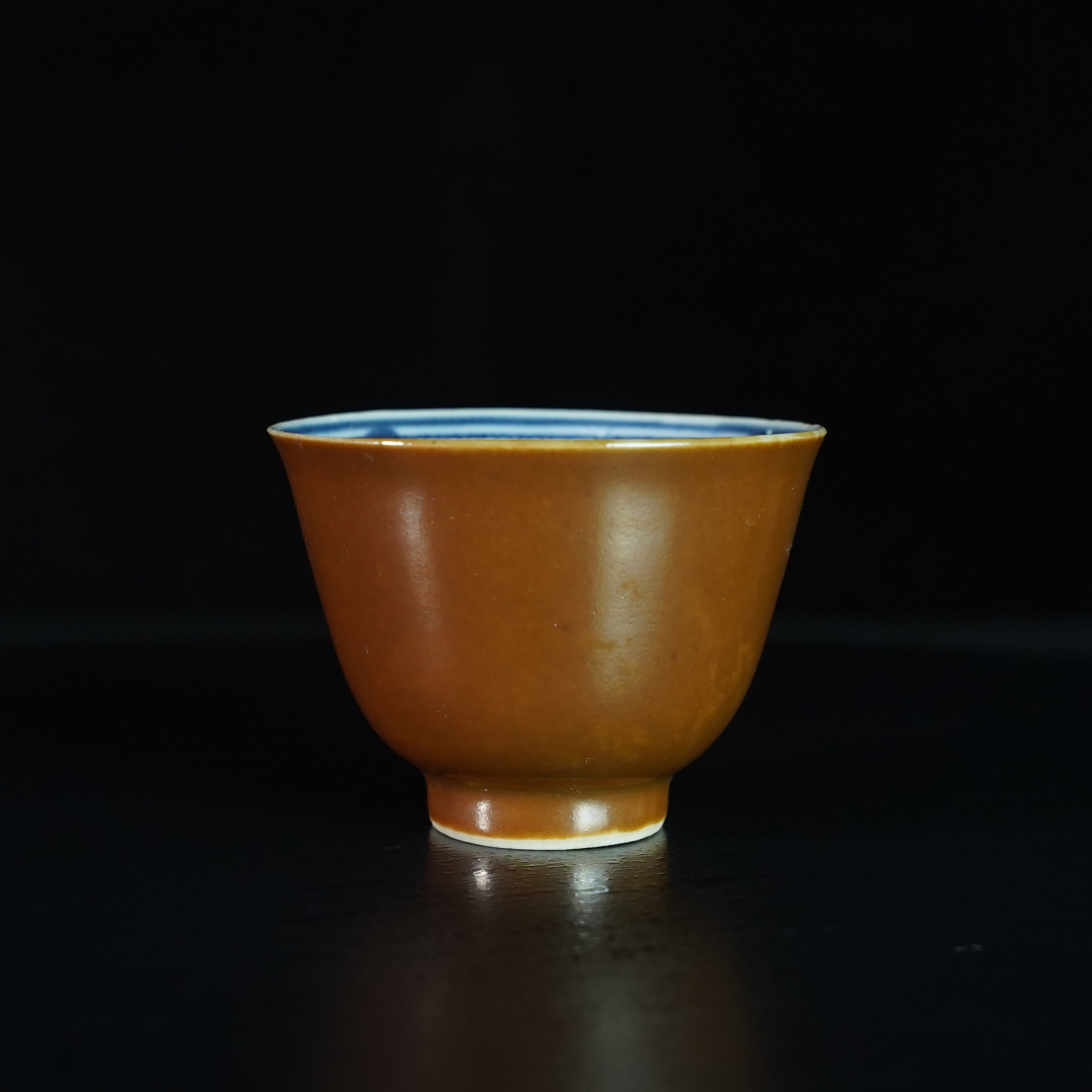 LABC250103002【十竹斋】清光绪紫金釉金玉满堂铃铛杯