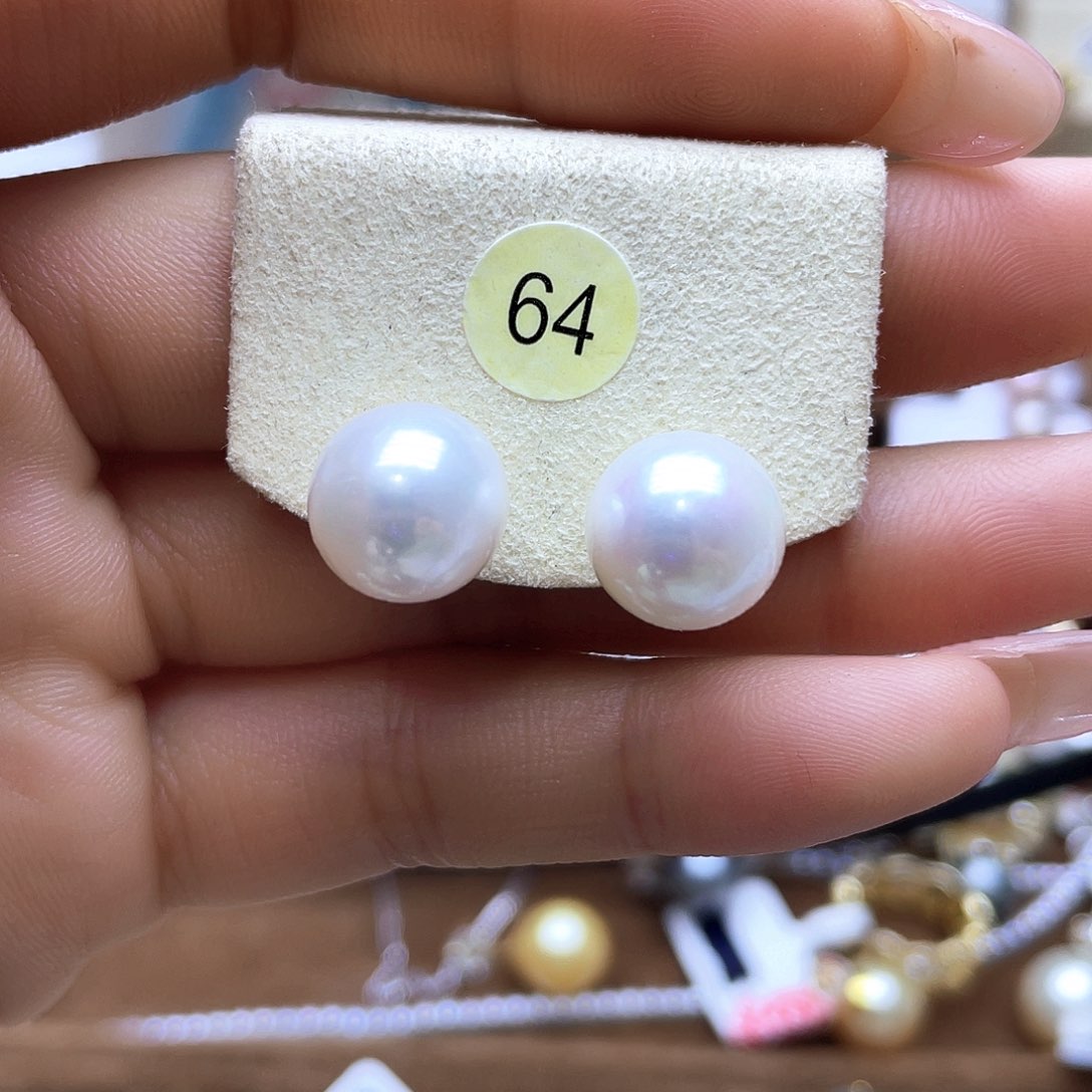 淡水珍珠耳饰银S925镶嵌