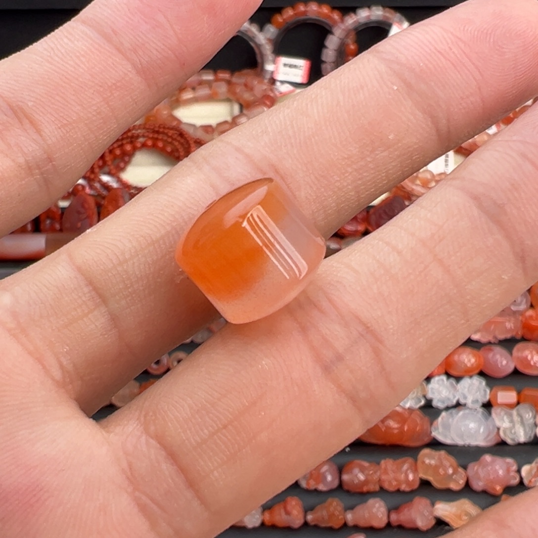 南红玛瑙未镶嵌颈饰竹节单珠13mm