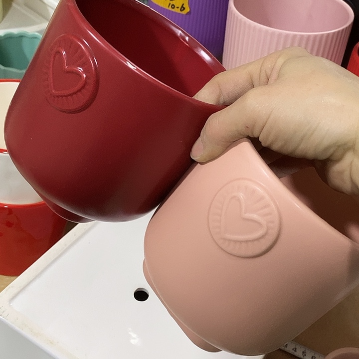 陶瓷花盆有孔 瑕疵介意勿拍 