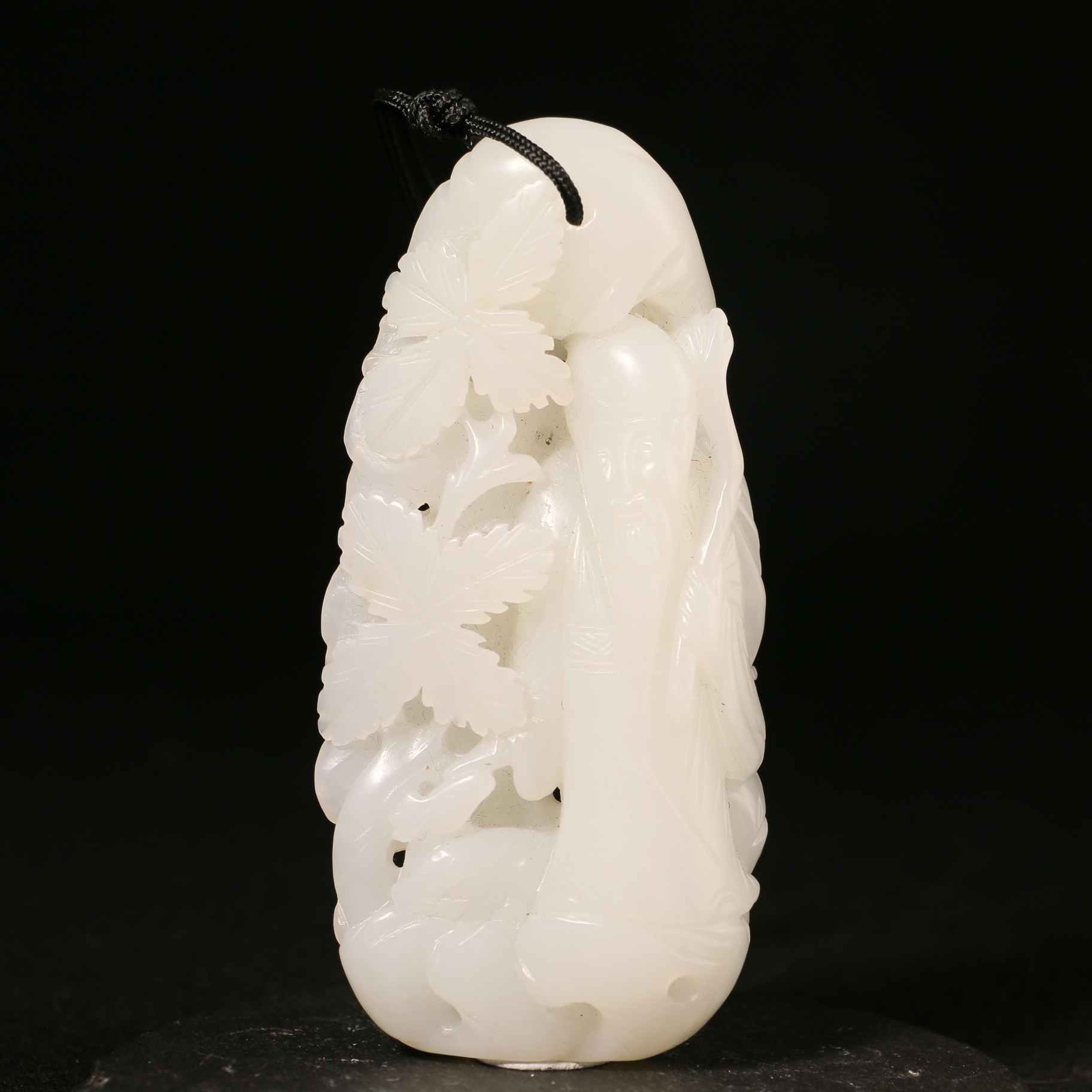 21F34   清 和田玉寿星公玉牌