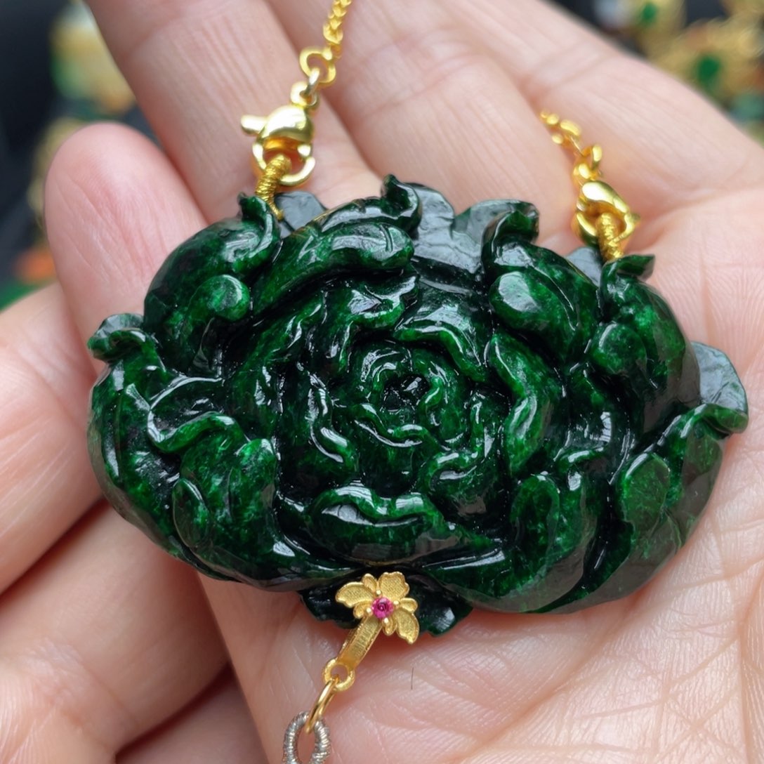 翡翠银S925镶嵌颈饰