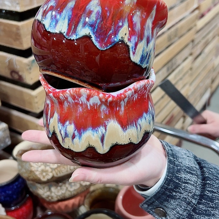 有孔.凑满10元发货多肉陶瓷花盆！