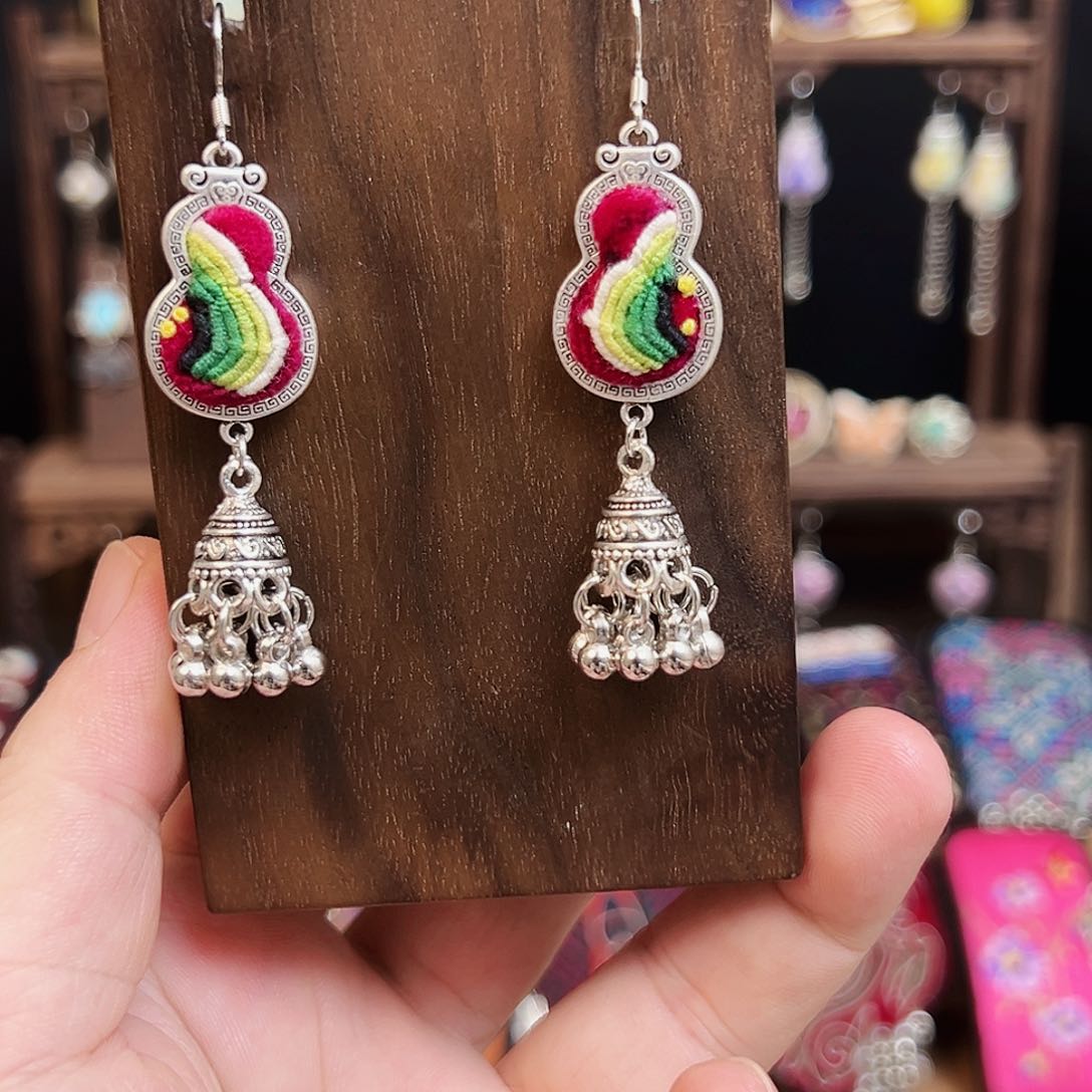 黄铜925银布艺手工刺绣