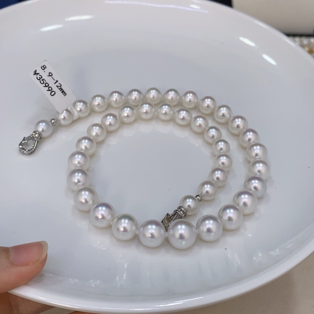 海水珍珠颈饰未镶嵌瑾*澳白项链8.9-12诗