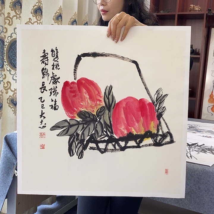 人***天国画纯手绘国画写意作品50*50