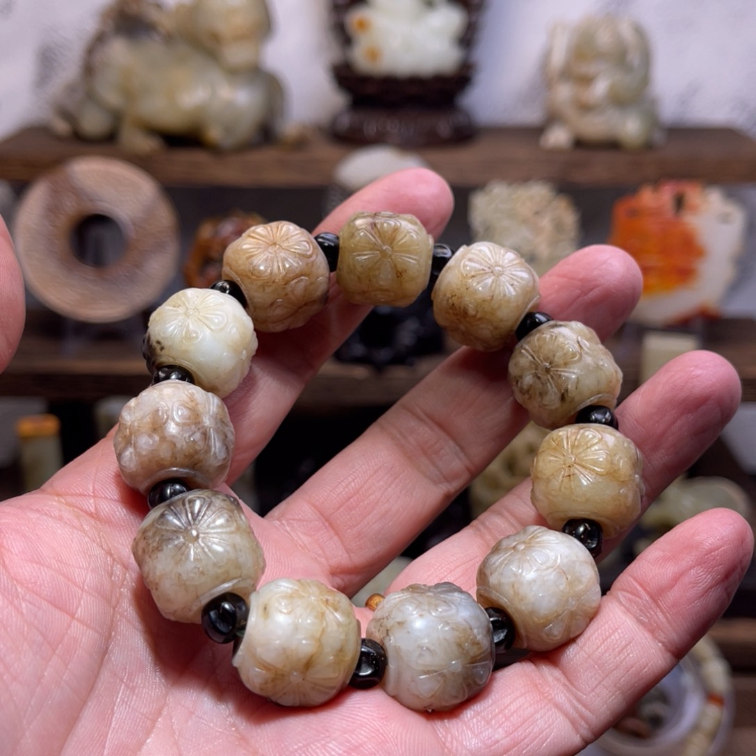 和田玉手链未镶嵌酷****鱼