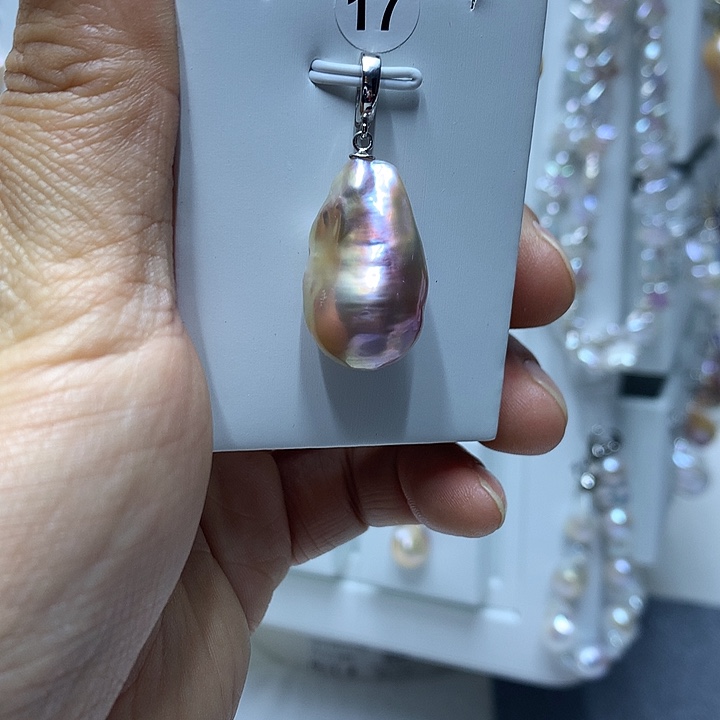 平***生淡水珍珠银S925镶嵌巴洛克