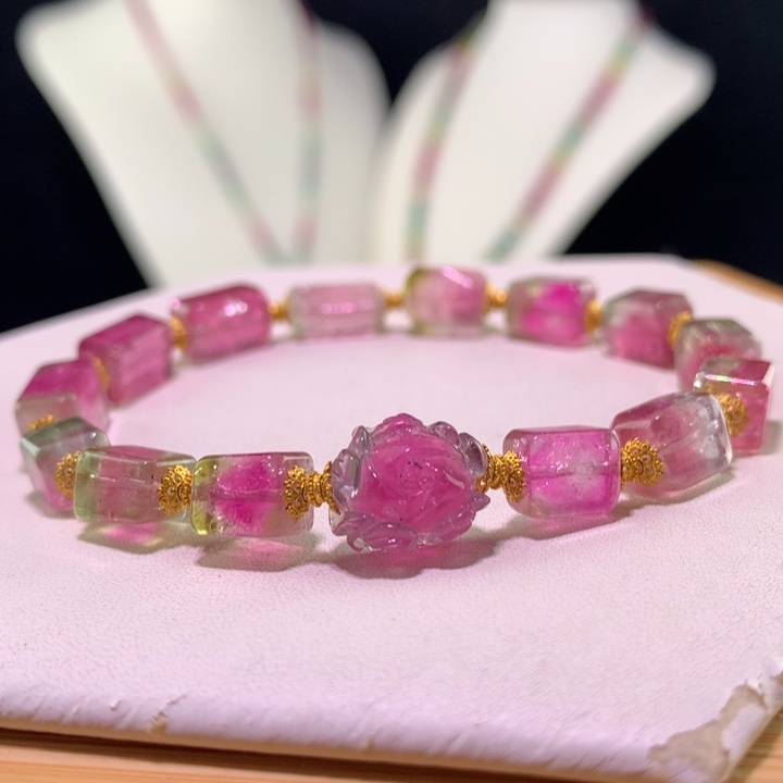 双色碧玺手链未镶嵌