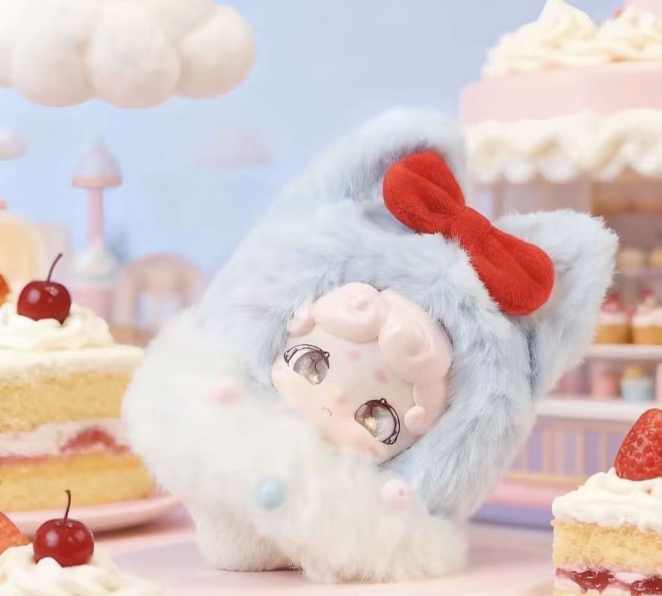 lucky deer【正品】晚安小兔绒绒冰毛绒盲盒潮玩摆件包包挂饰