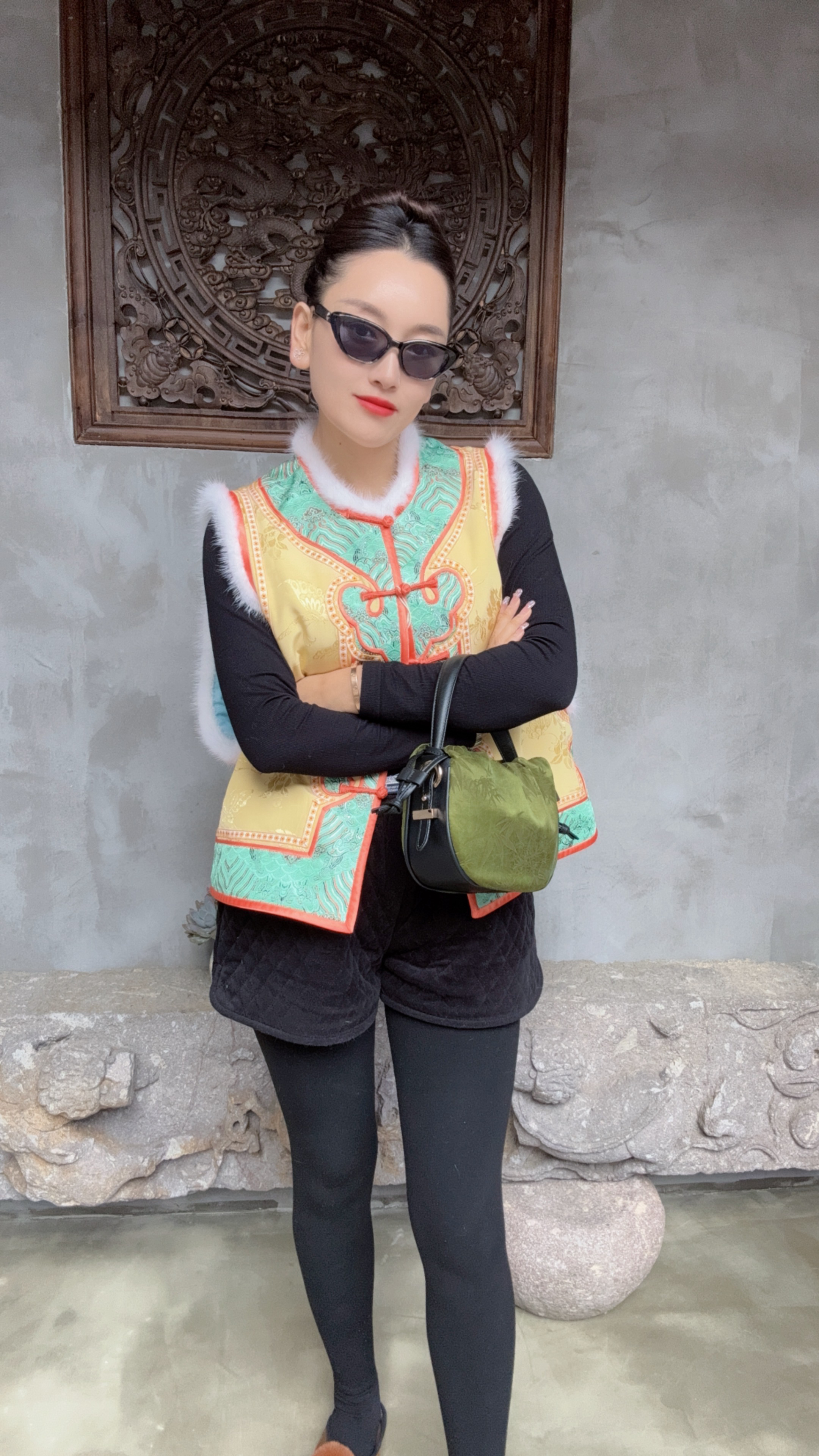 清宫复刻大袖笼加棉马甲 手工盘扣 新中式时尚