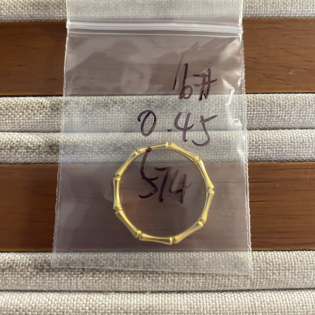 克重0.45 16号 竹节戒指 足金999