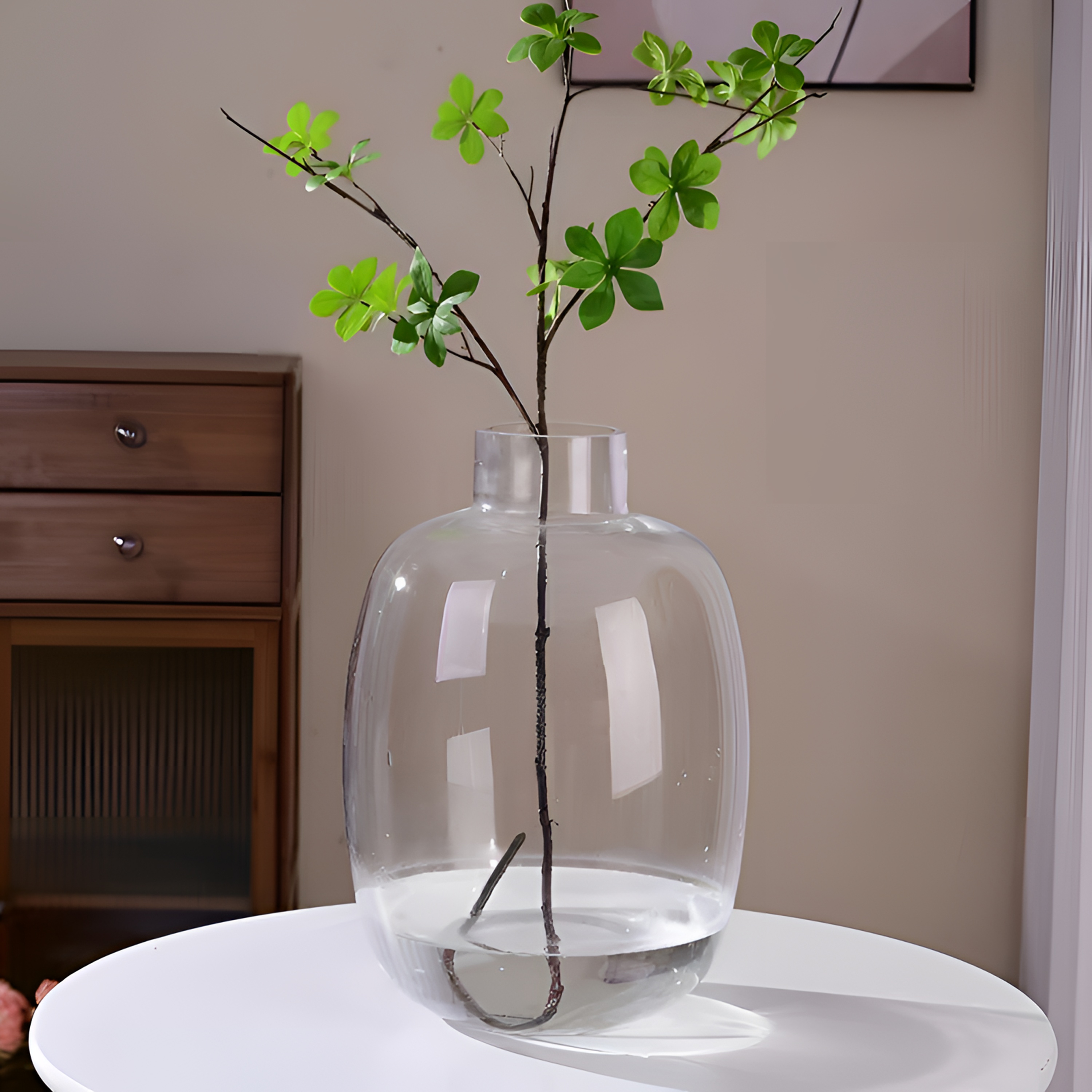 繁星落地大花瓶网红轻奢玻璃花瓶浪漫卧室简约办公室ins插花锤纹