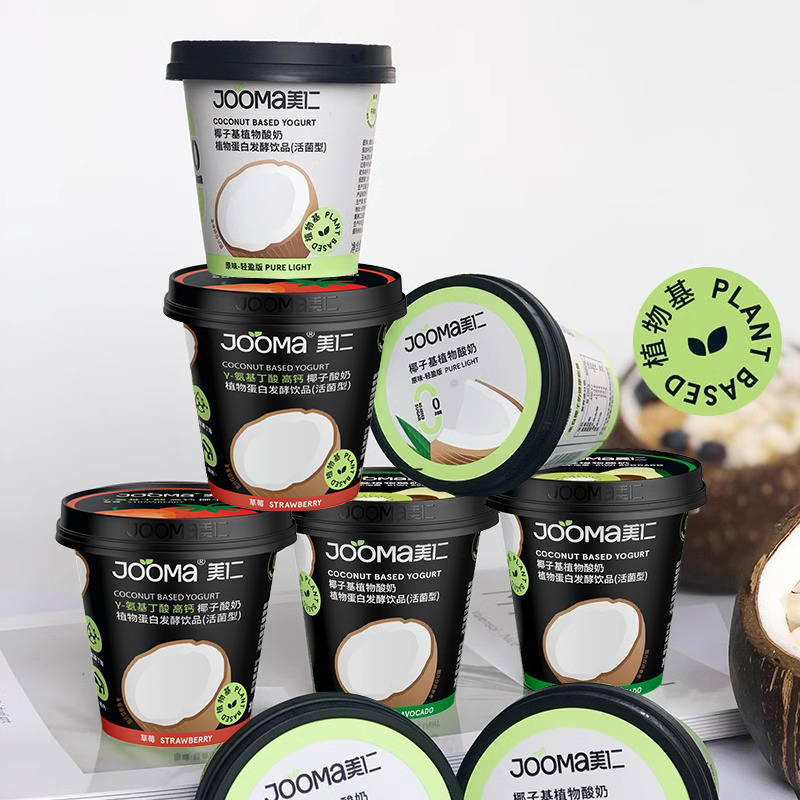 JOOMA美仁椰子酸奶 0牛乳 发酵活菌低温原味草莓奇牛油果味 100g