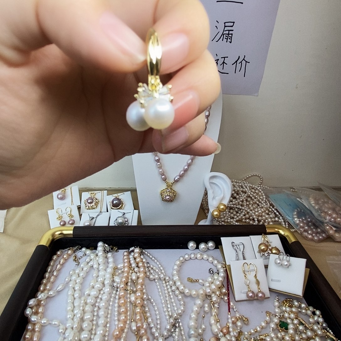 淡水珍珠耳饰钛钢