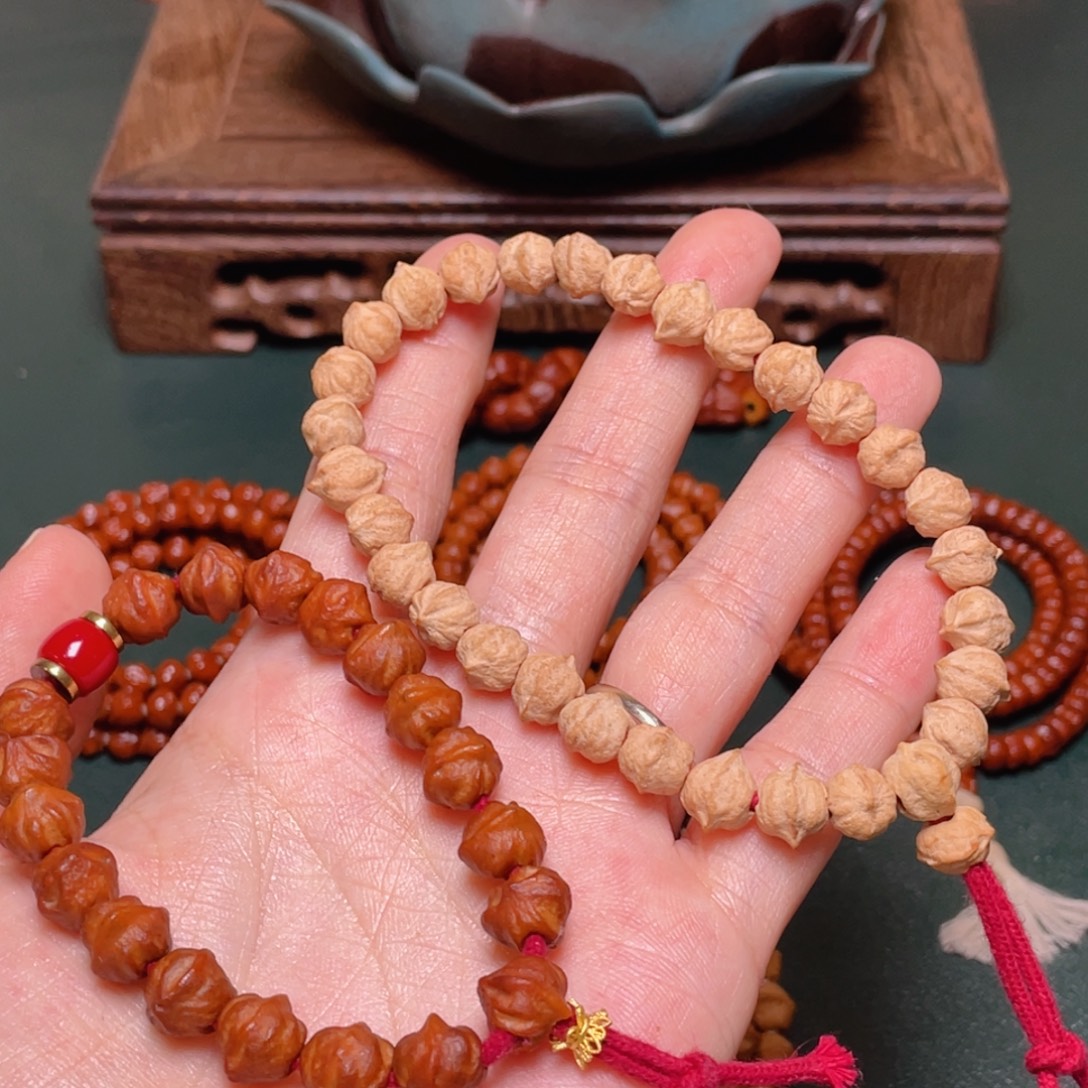 柏香籽/百香籽吊坠白芽手串