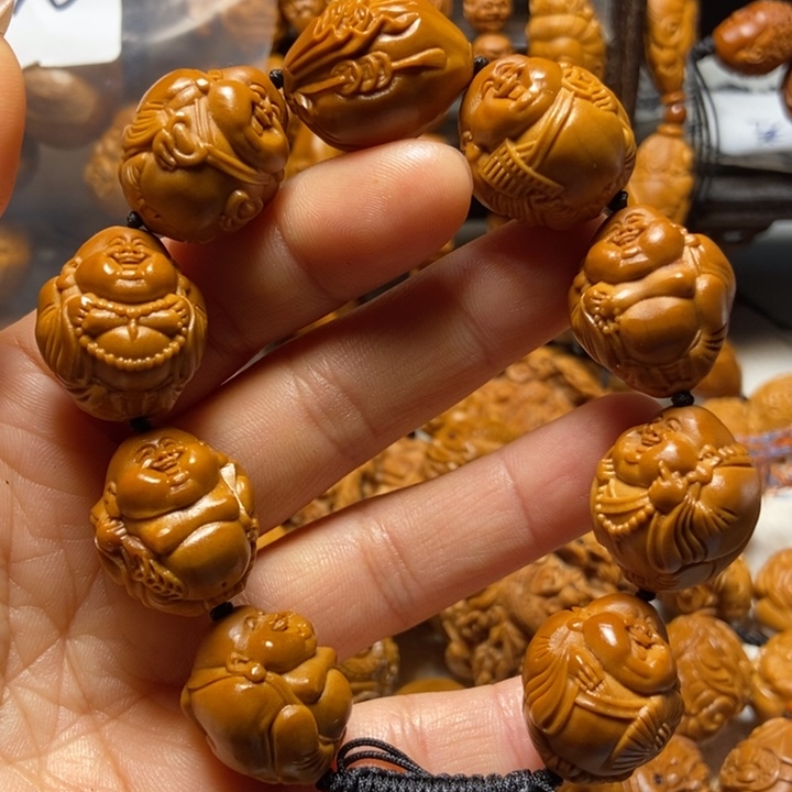 【闪购商品】橄榄核手串/手链叫**想八大弥勒微上色