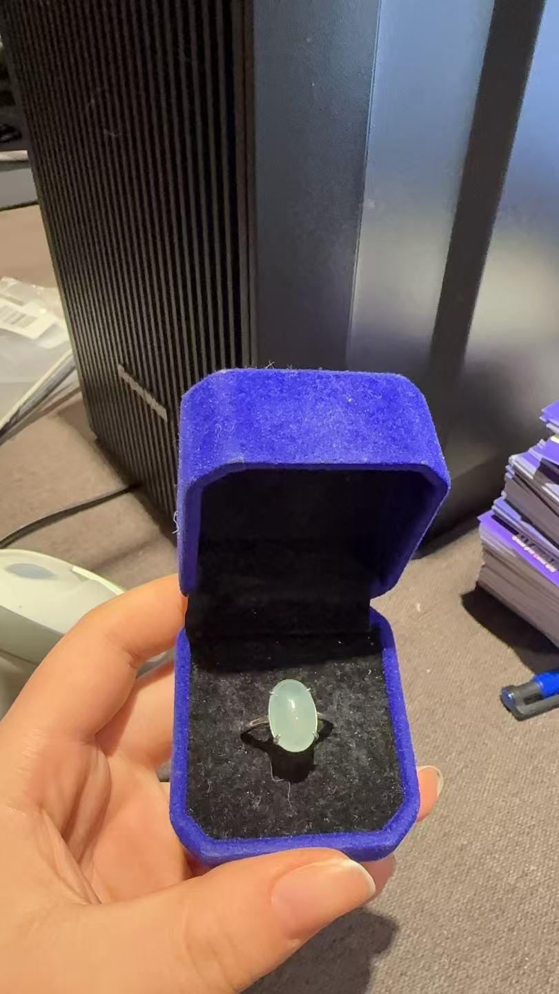 粉丝福利天然A货翡翠戒指S925银镶