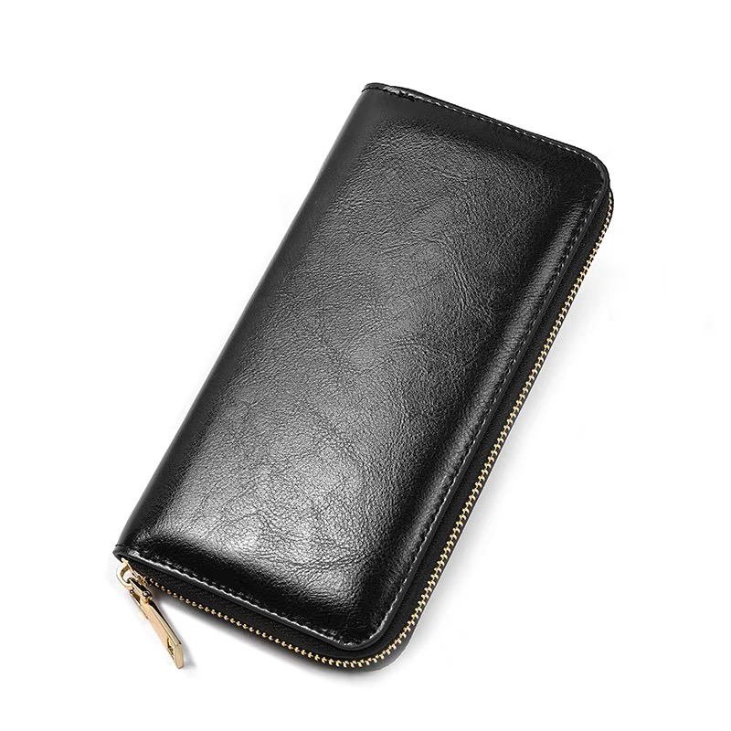 高品质手工真皮两面男女同款十二卡位多功能手拿包